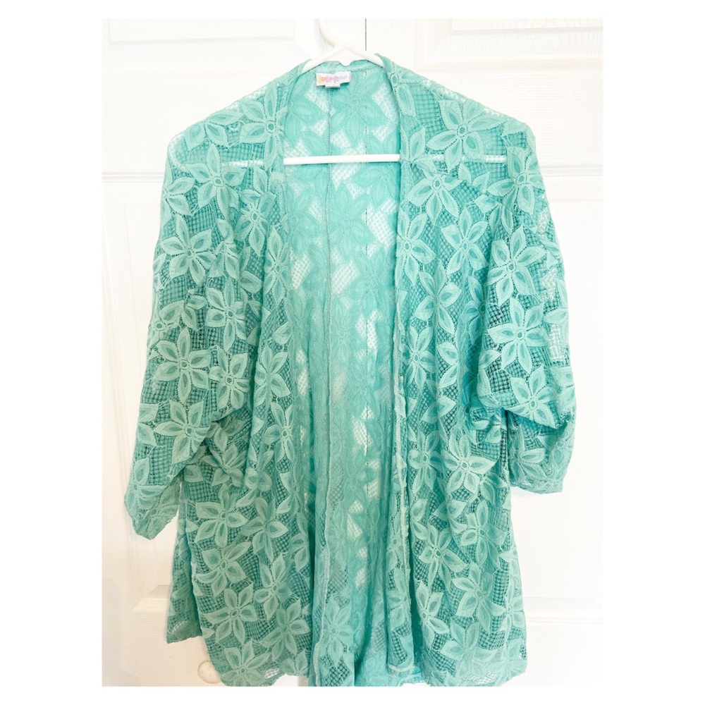 Short sleeve green kimono- Medium